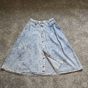 Cherokee Blue Acid Wash Denim Skirt